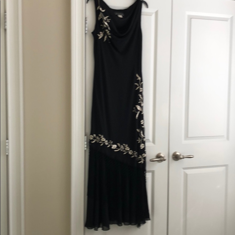 ALEX Long Black dress with embroidery